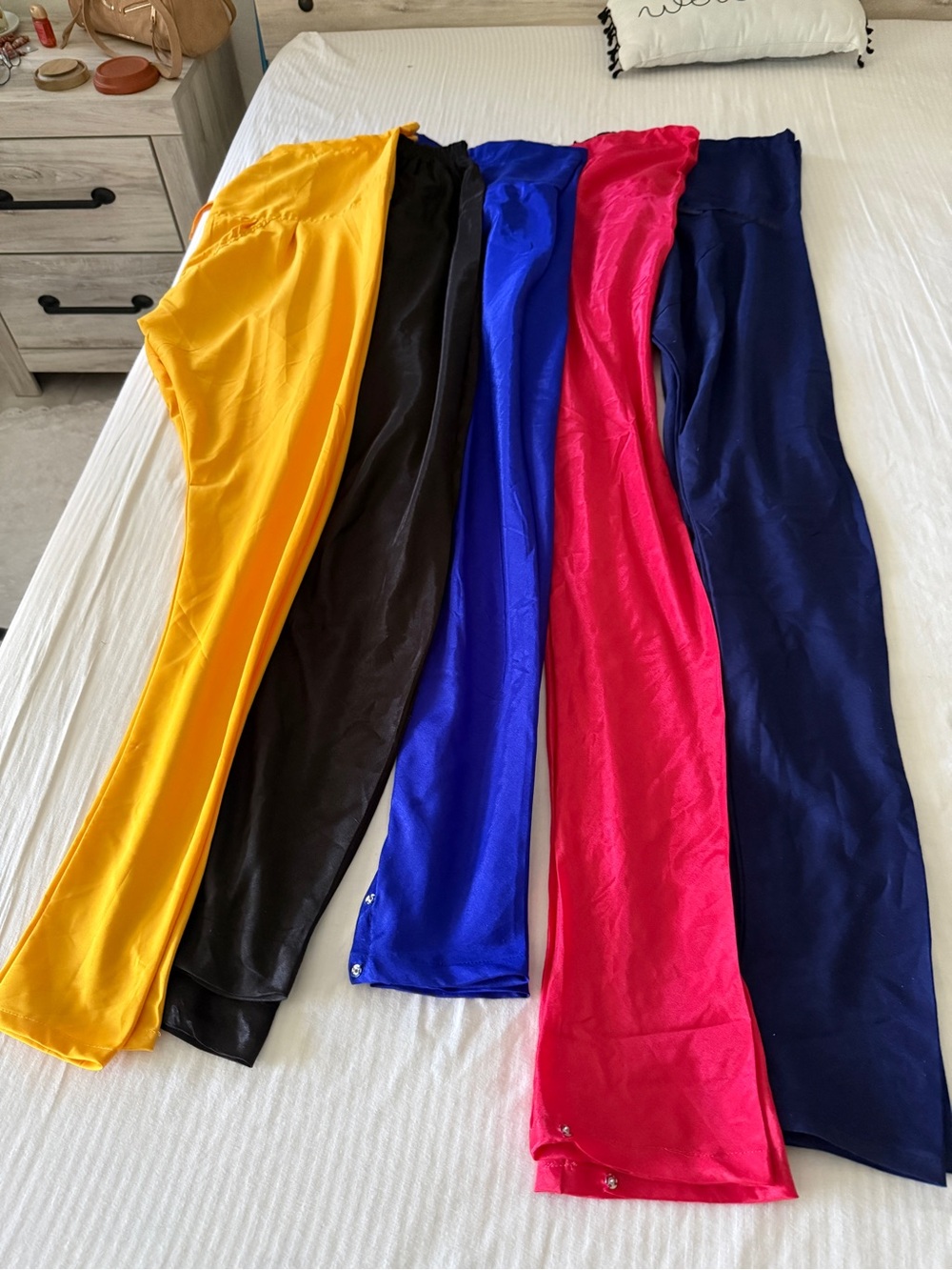 Indian  churidar 5 Pants - Yellow, Black, Royal Blue, Hot Pink, Navy